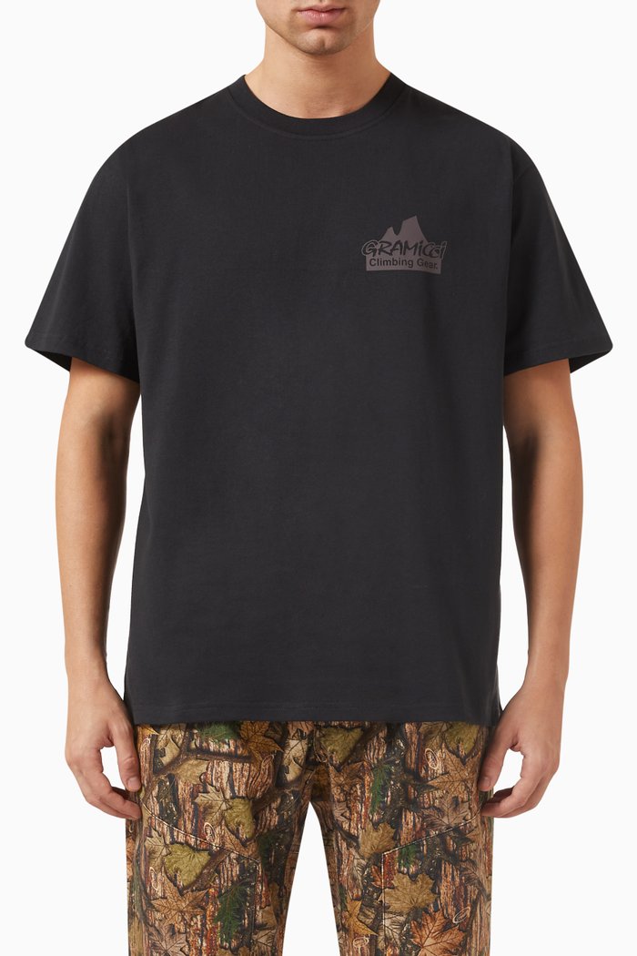 

Climbing Gear Logo T-shirt in Organic Cotton-jersey, Black