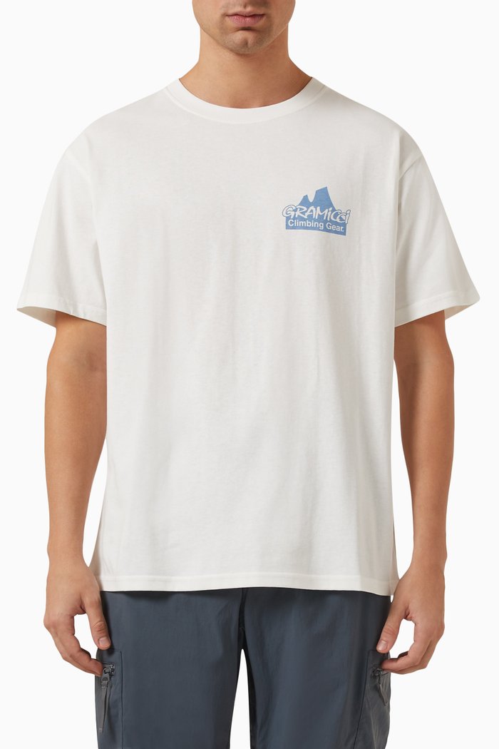 

Climbing Gear Logo T-shirt in Organic Cotton-jersey, White