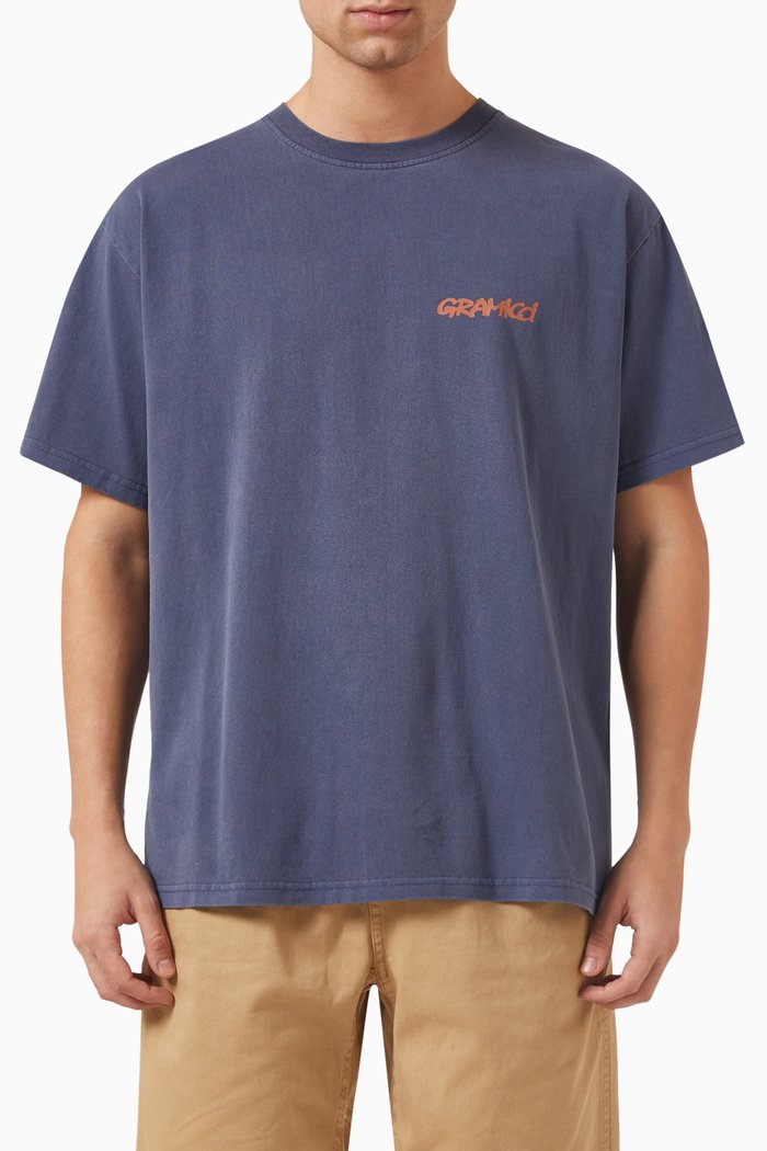 

Footprints T-shirt in Organic Cotton-jersey, Blue