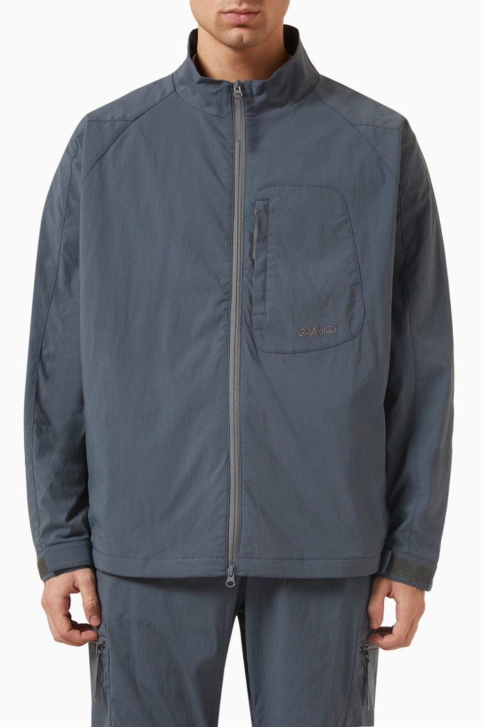 

Zip-up Jacket in Softshell Nylon, Blue