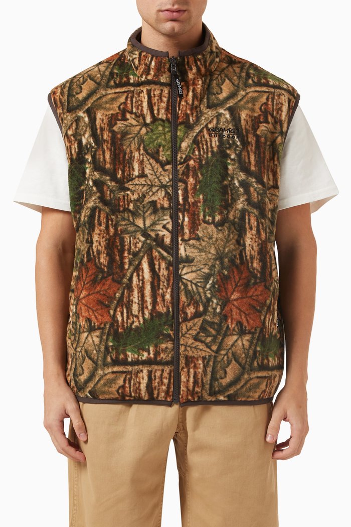 

Reversible Thermal Vest in Fleece & Nylon, Multicolour
