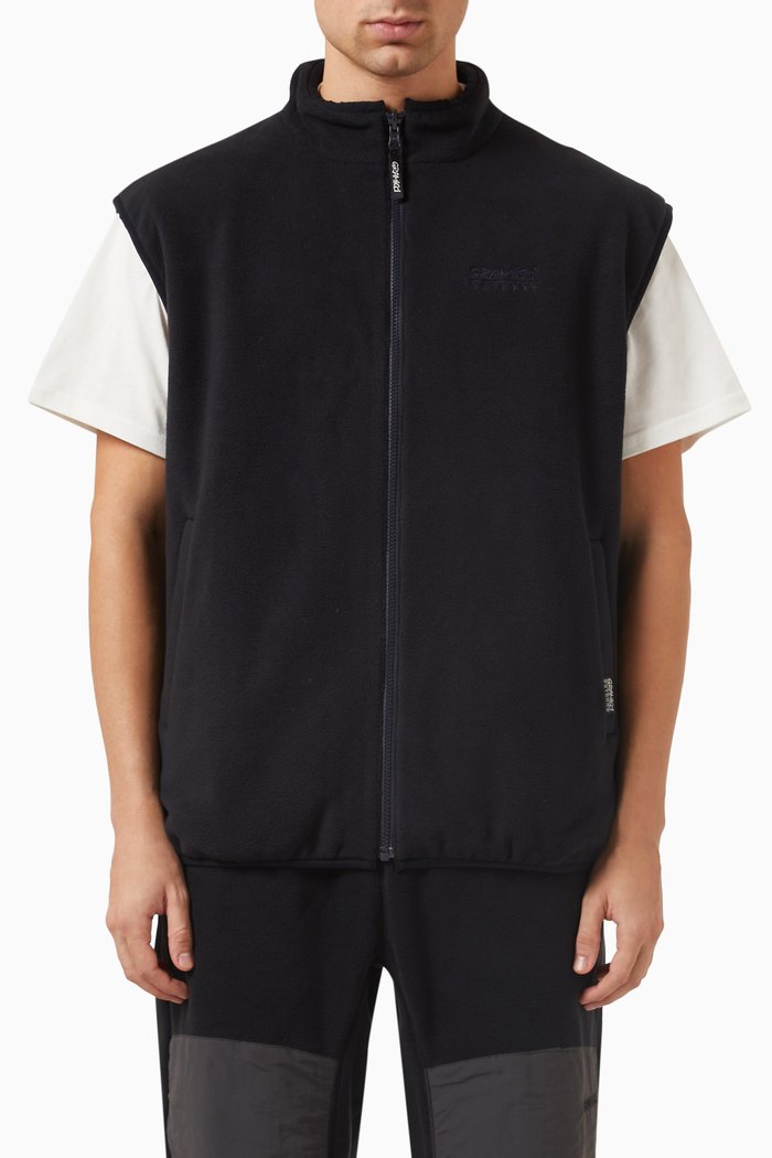 

Reversible Thermal Vest in Fleece & Nylon, Blue