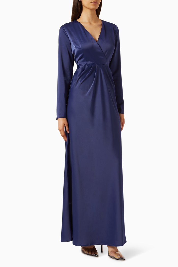 

Yasathena Maxi Dress in Stretch-satin, Blue