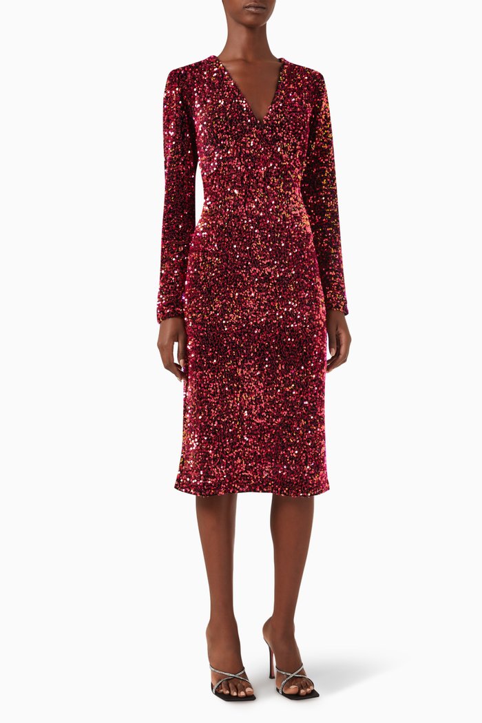 

Yaspinko Sequinned Midi Dress, Black