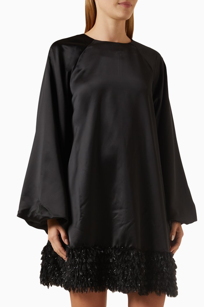 

Yastufl Mini Dress in Satin, Black