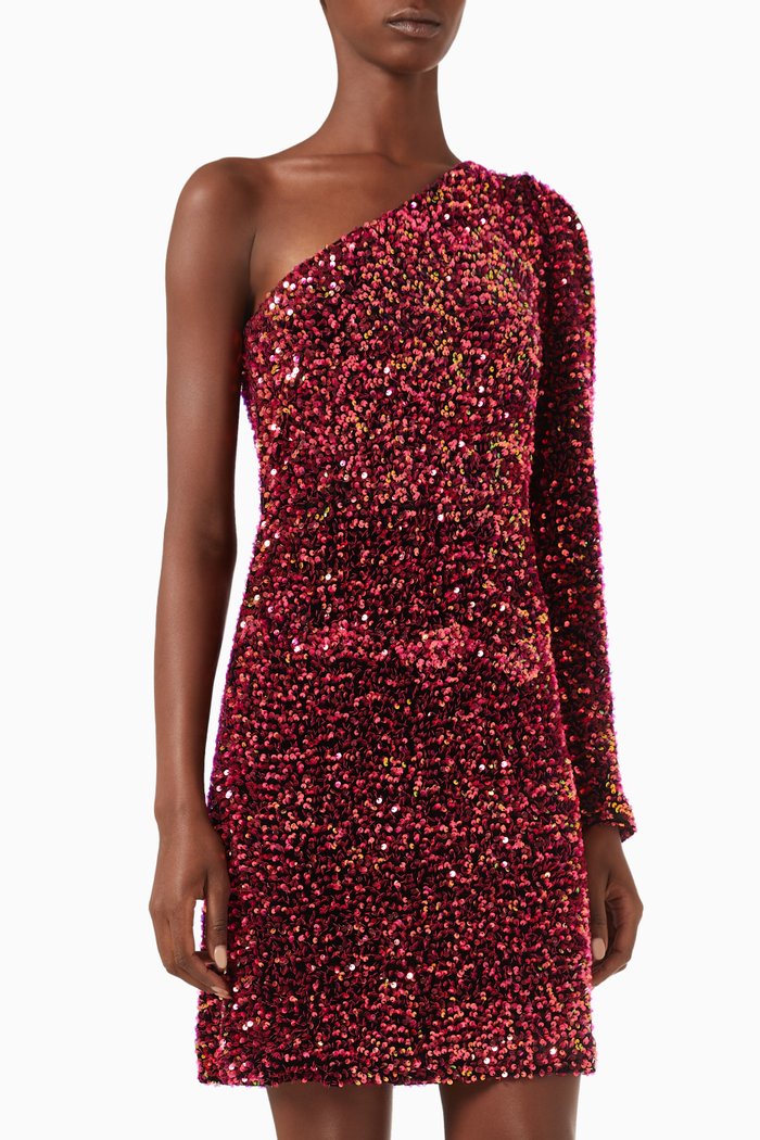 

Yaspinko Sequinned One-shoulder Mini Dress, Black