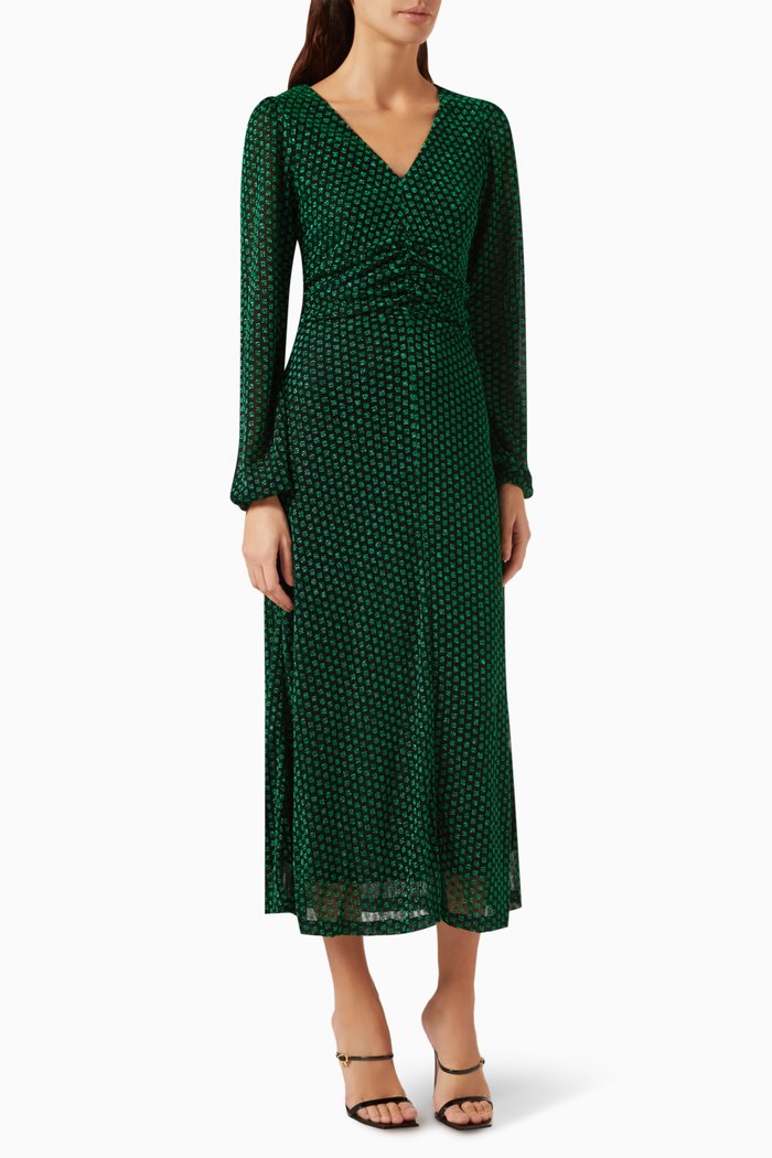 

Yasgrido Midi Dress in Jacquard, Green