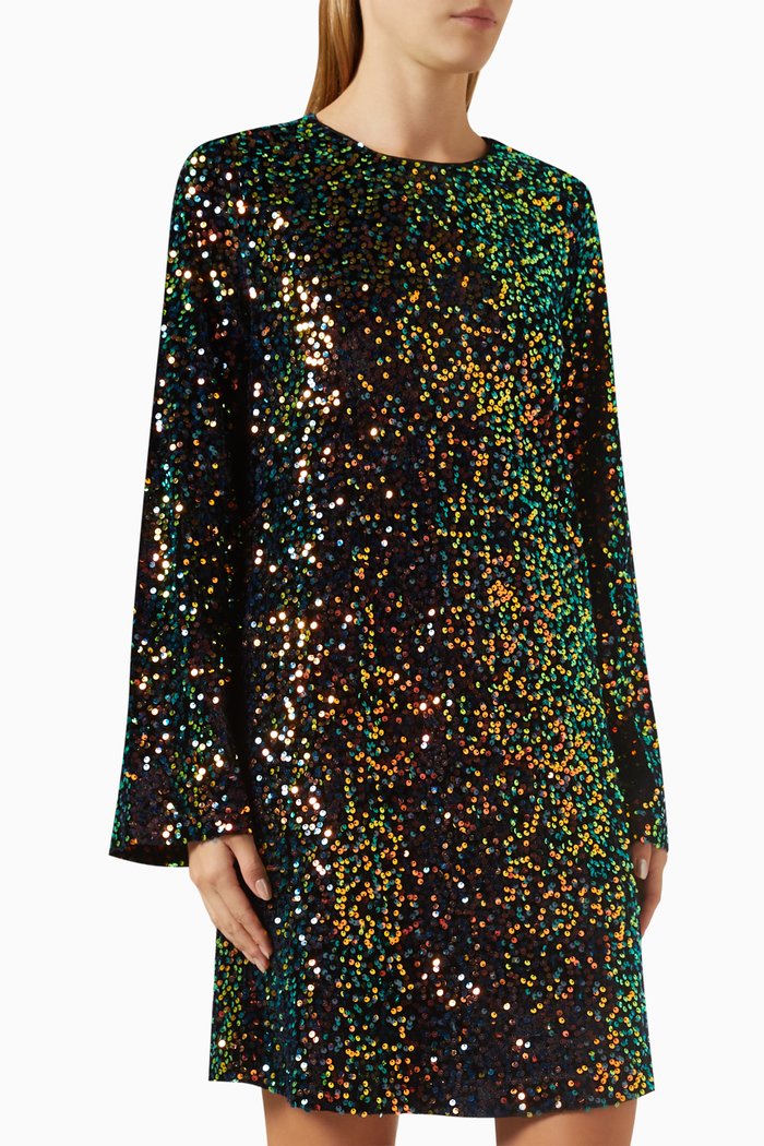 

Yasjuela Mini Dress in Sequins, Black
