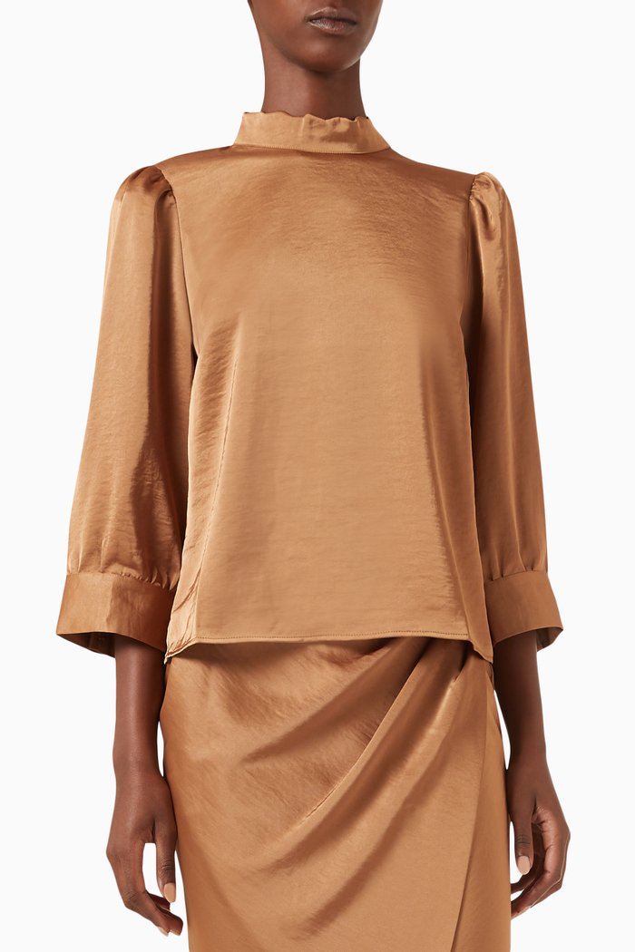 

Yaspista Top in Satin, Brown