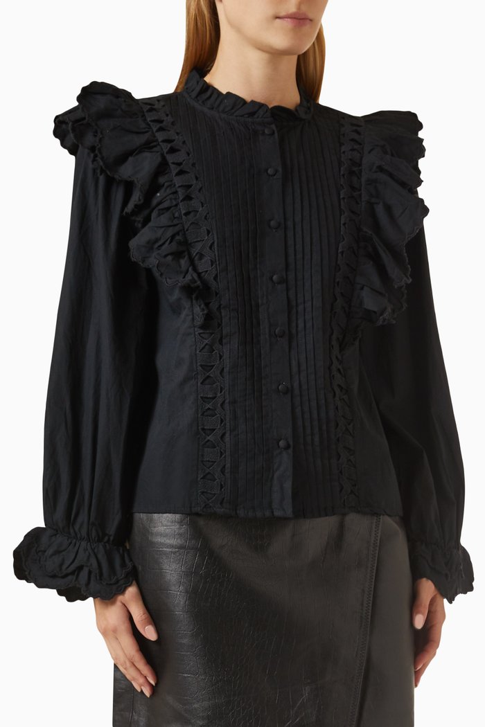 

Yasmanva Shirt in Organic Cotton, Black