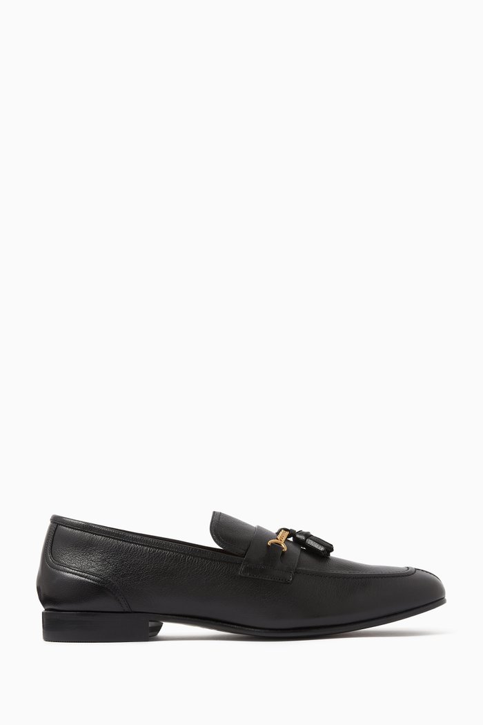 

Saily Loafers in Textured Leather, Black