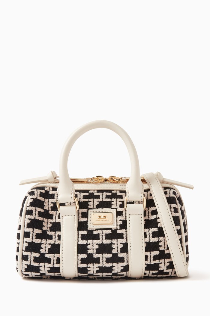 

Mini Bauletto Travel Bag in Monogram-jacquard, Neutral