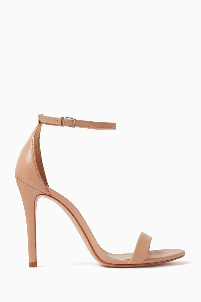 

110 Stiletto Sandals in Leather, Neutral