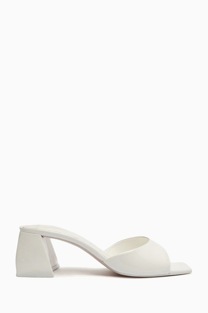 

Block-heel 60 Mules in Patent Leather, White