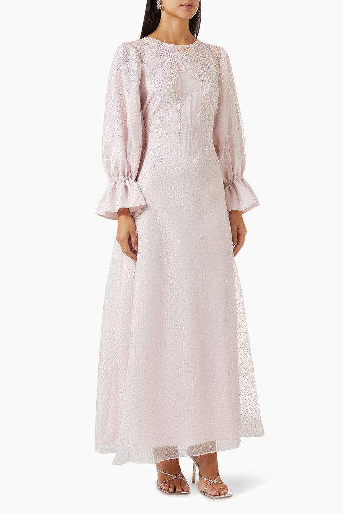 

Embellished Dress in Lace, Pink