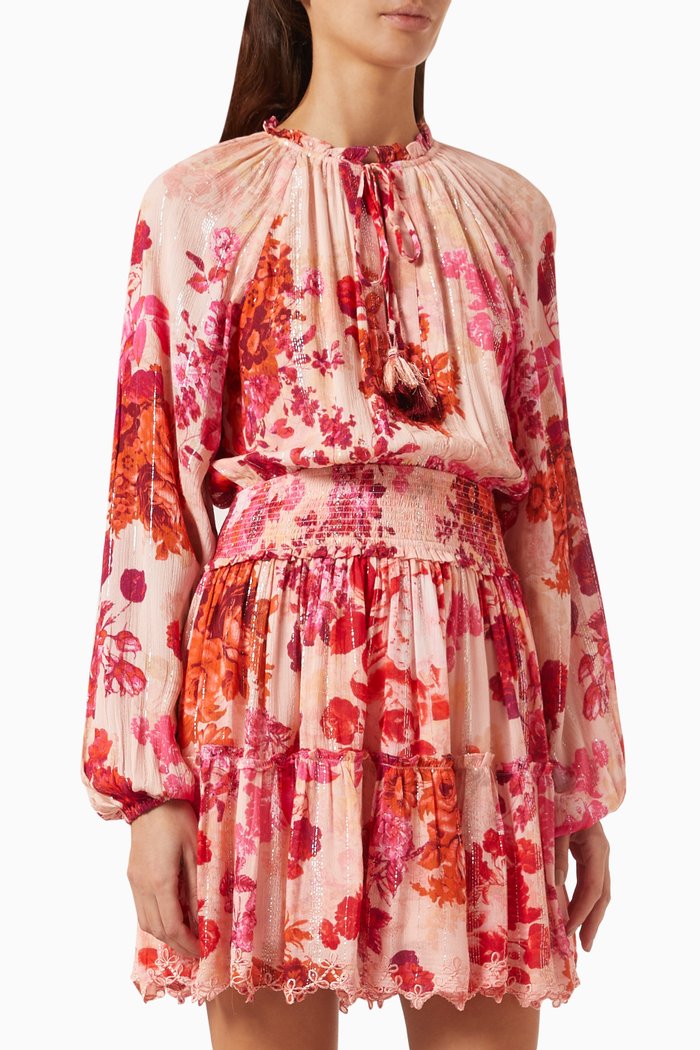 

Dali Floral-print Mini Dress, Pink
