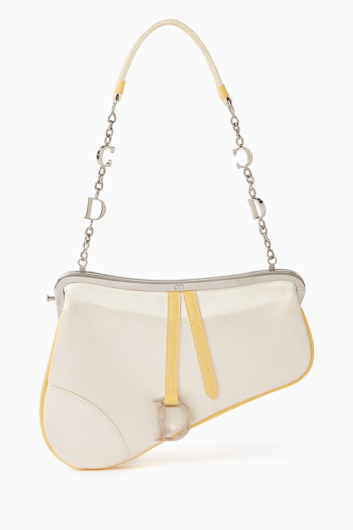 

Mini Dior Saddle Bag in Satin & Leather, Multicolour