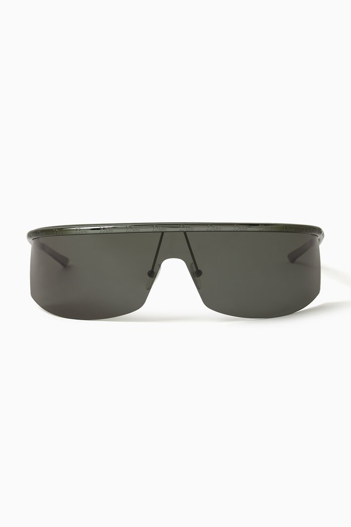 

Shield Visor Sunglasses in Metal, Black