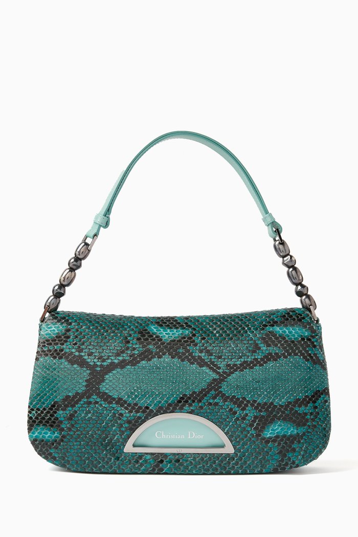 

Medium Malice Shoulder Bag in Python Leather, Blue
