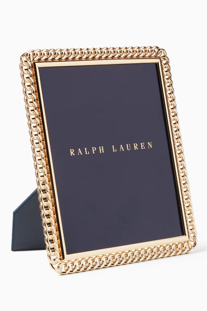 

Blake Chain-trim Picture Frame in Metal, Gold