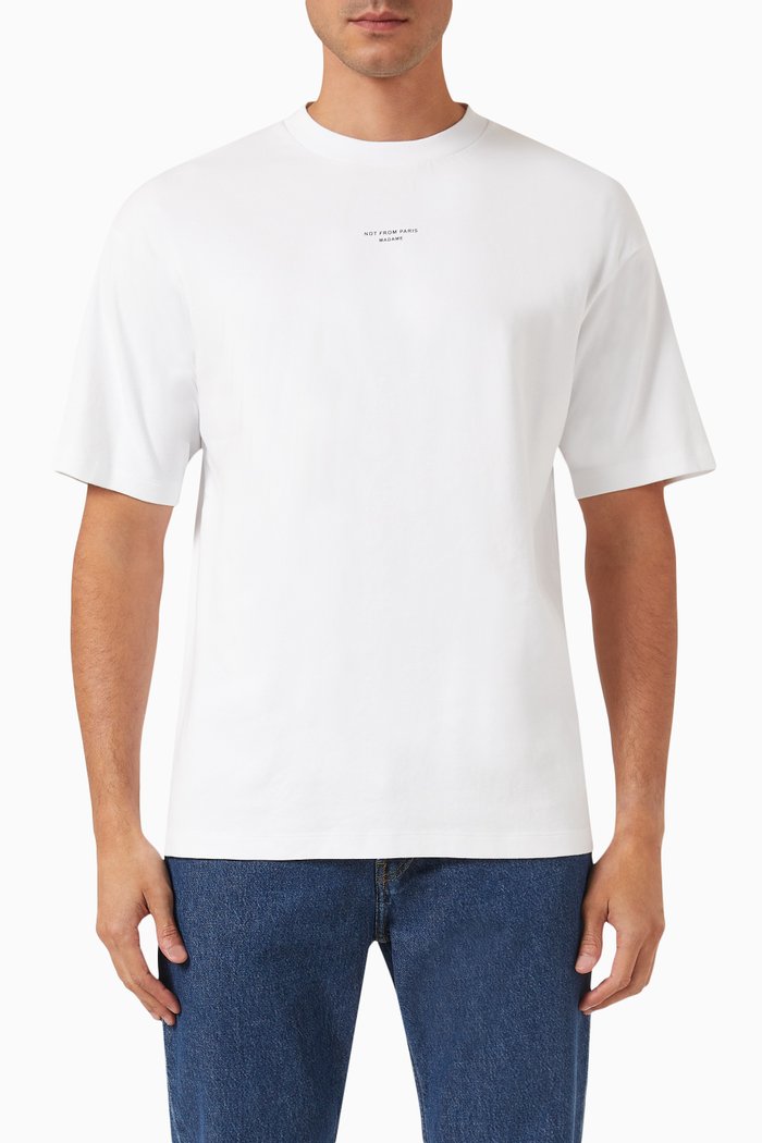 

Le T-shirt Slogan in Cotton Interlock, White