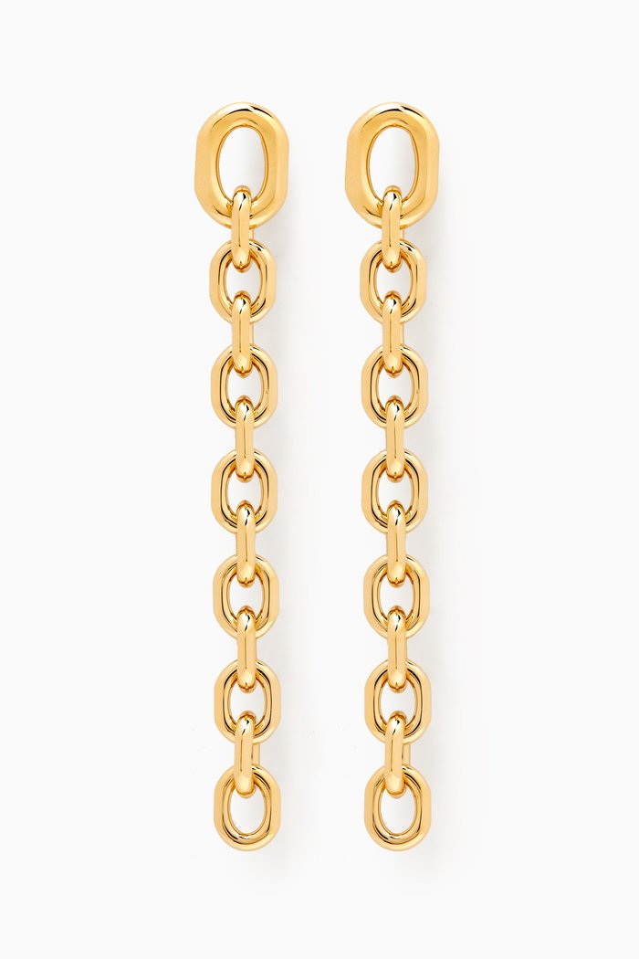 

Vesta Chain Drop Earrings in 18kt Gold-plated Brass