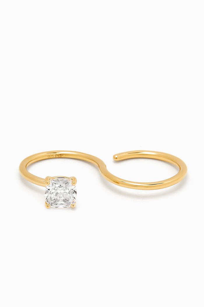 

Olympia Two Finger Ring in 18kt Gold-plated Sterling SIlver