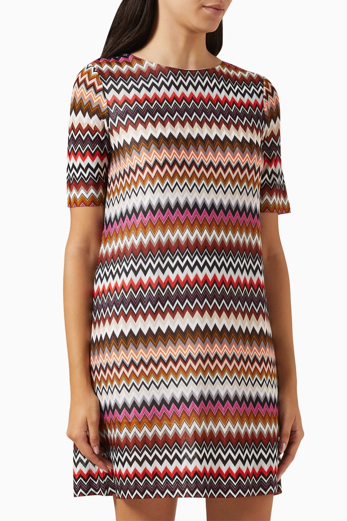 

Zig Zag A-line Mini Dress, Multicolour