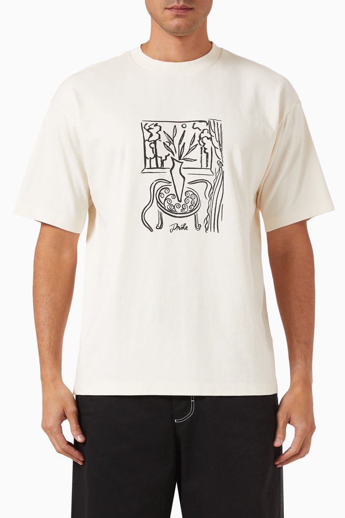 

Le T-shirt Guéridon in Cotton Interlock, Neutral