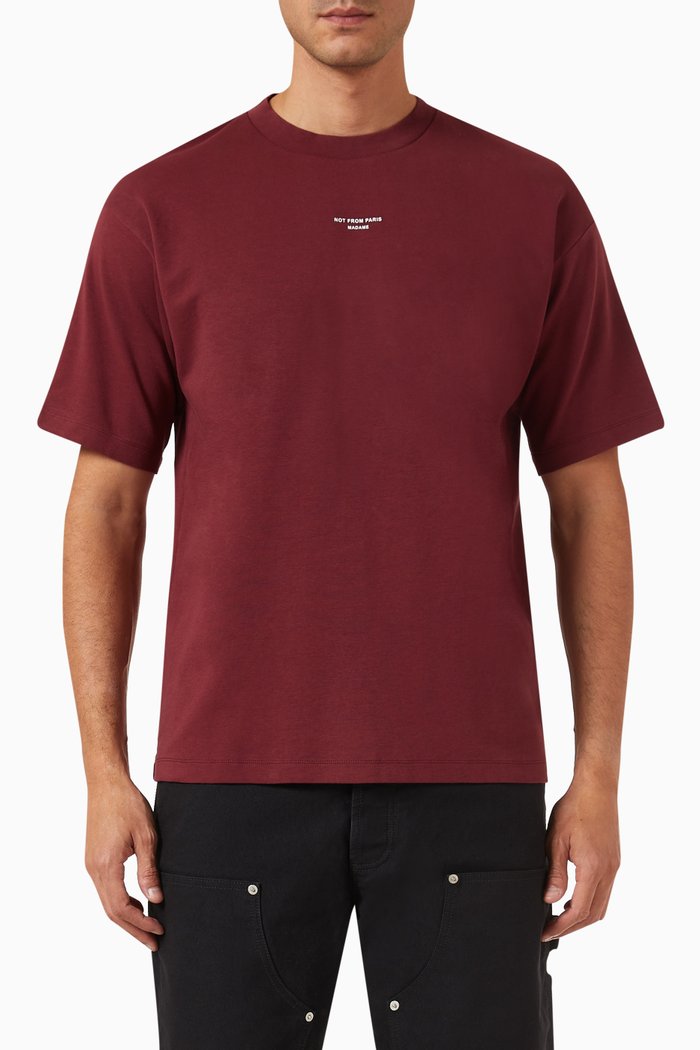 

Le T-shirt Slogan in Cotton Interlock, Red