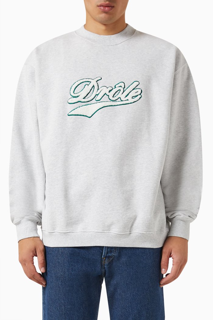 Le Sweatshirt Drôle Sport Sweatshirt in Cotton French Terry, Grey