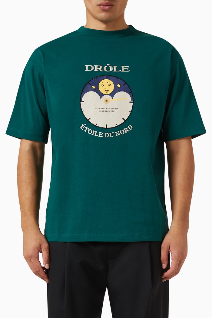 

Le T-Shirt Étoile du Nord in Double Cotton Jersey, Green