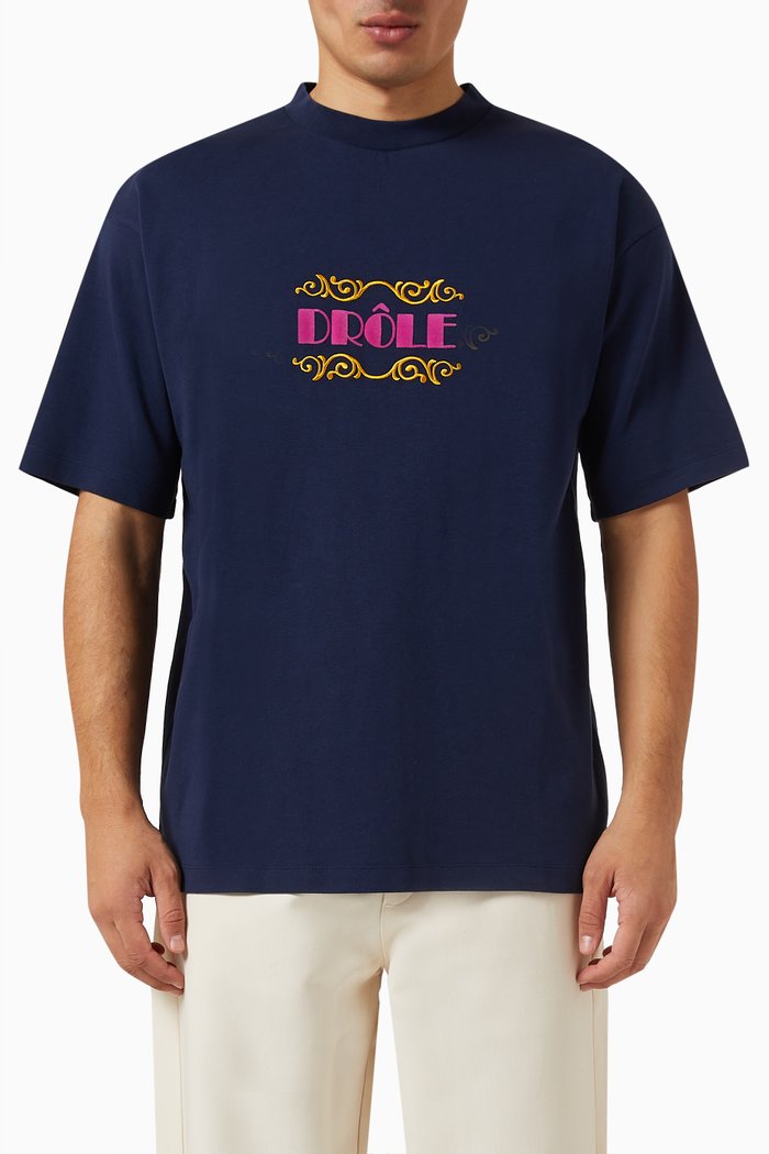 Le T-Shirt Drôle Express in Cotton Interlock, Blue