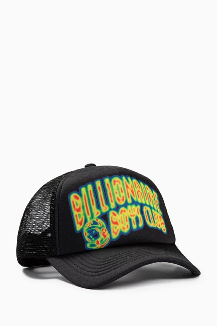 

Heat Map Arch Trucker Cap in Mesh, Black