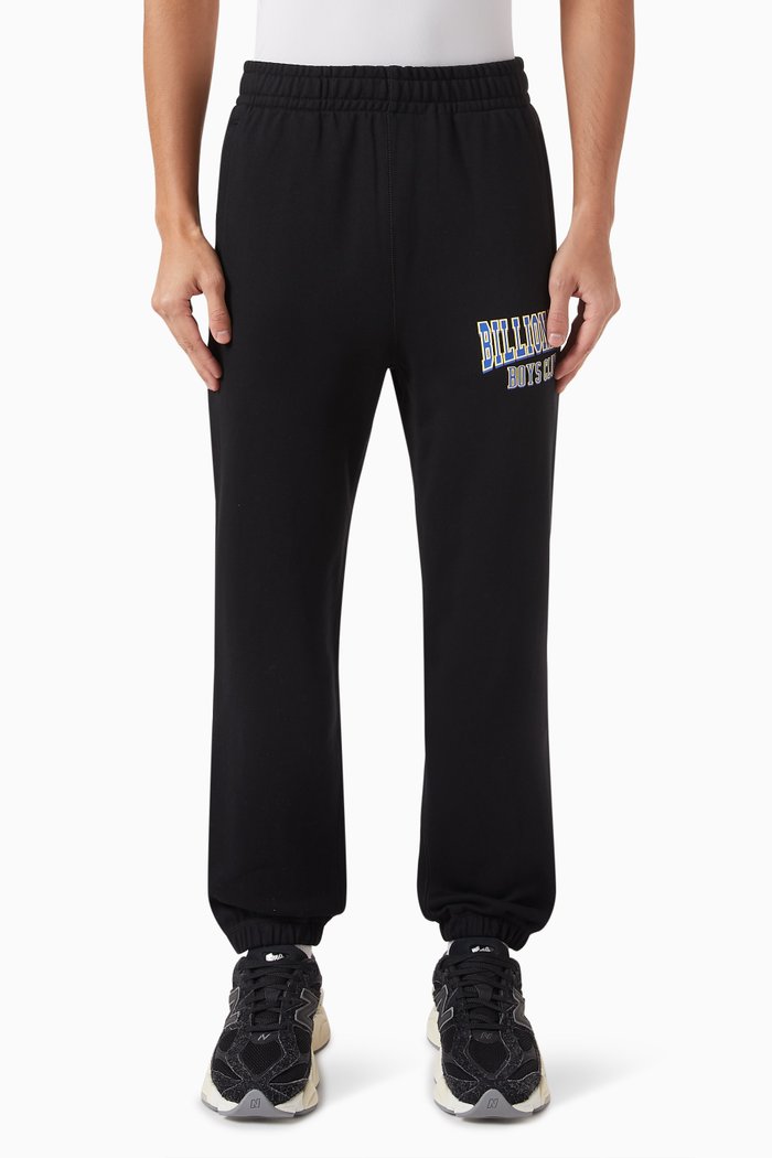 Varsity Logo Sweatpants in Cotton, Black