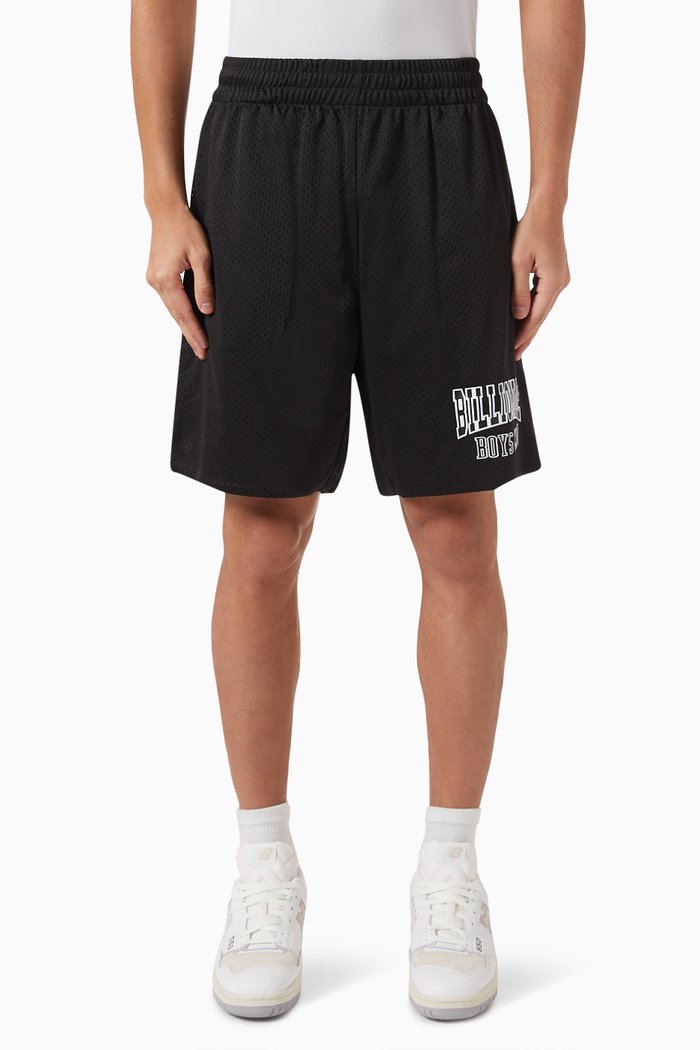 

Varsity Logo Shorts in Mesh, Black
