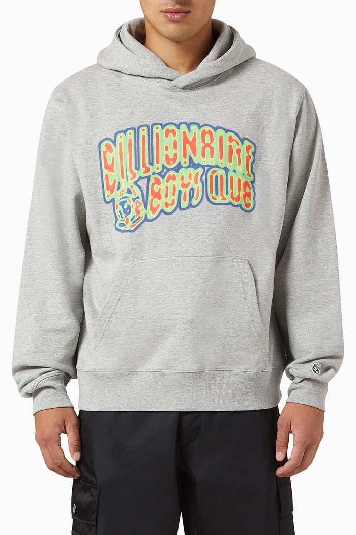 

Heat Map Arch Popover Hoodie in Cotton, Grey