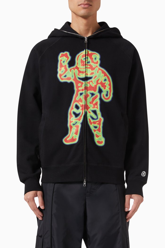 

Heat Map Standing Astro Hoodie in Cotton, Black