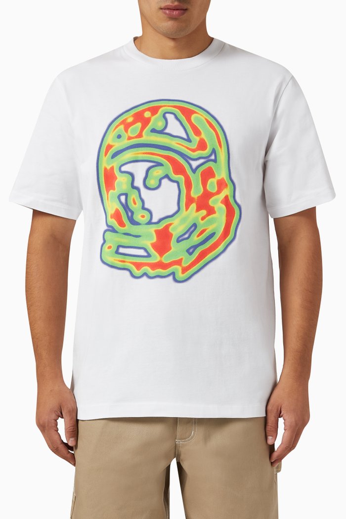 

Heat Map Helmet Logo T-shirt in Cotton, White