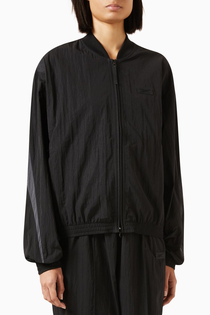 

Bomber Track Jacket in Nylon, Black