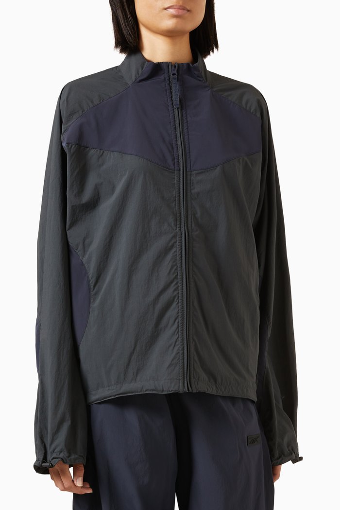 

Colour-block Track Jacket in Nylon, Grey