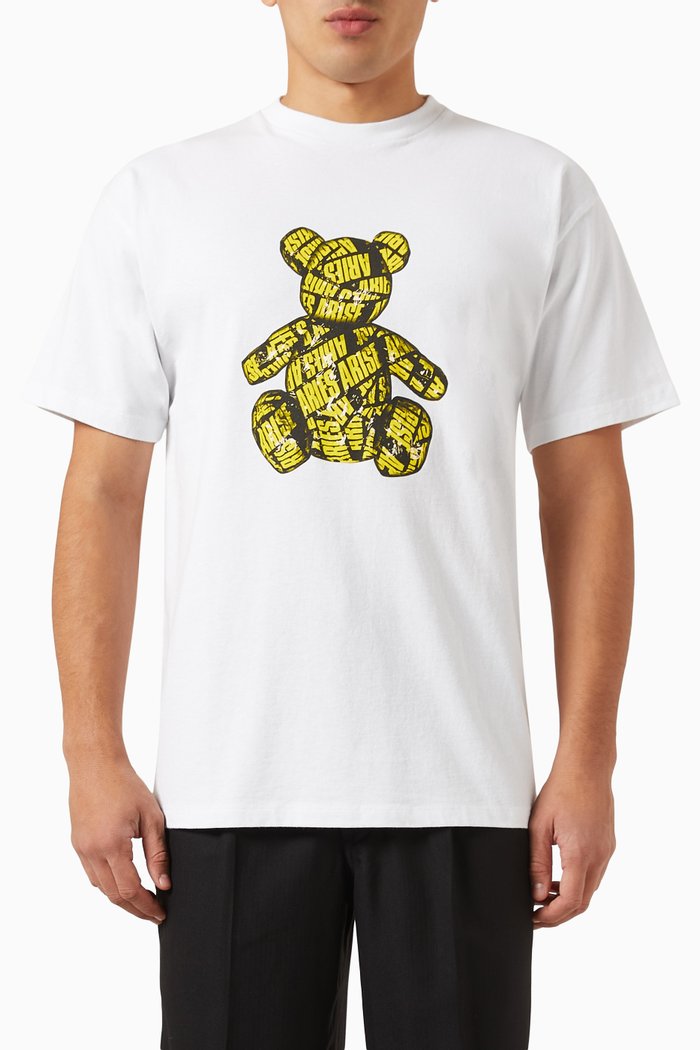 

Taped Teddy T-shirt in Cotton Jersey, White