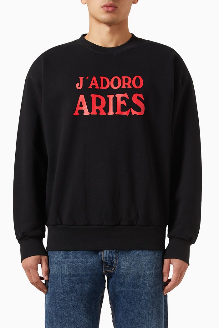 

J Adoro Aries Sweatshirt in Fleece, Black
