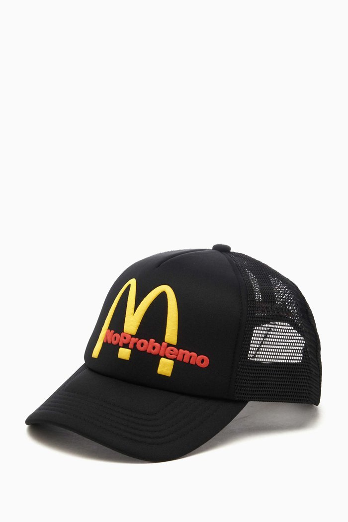 

Fast Food Trucker Cap in Nylon & Mesh, Black