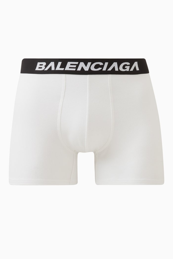 

Racer Boxer Briefs in Cotton Jersey, White