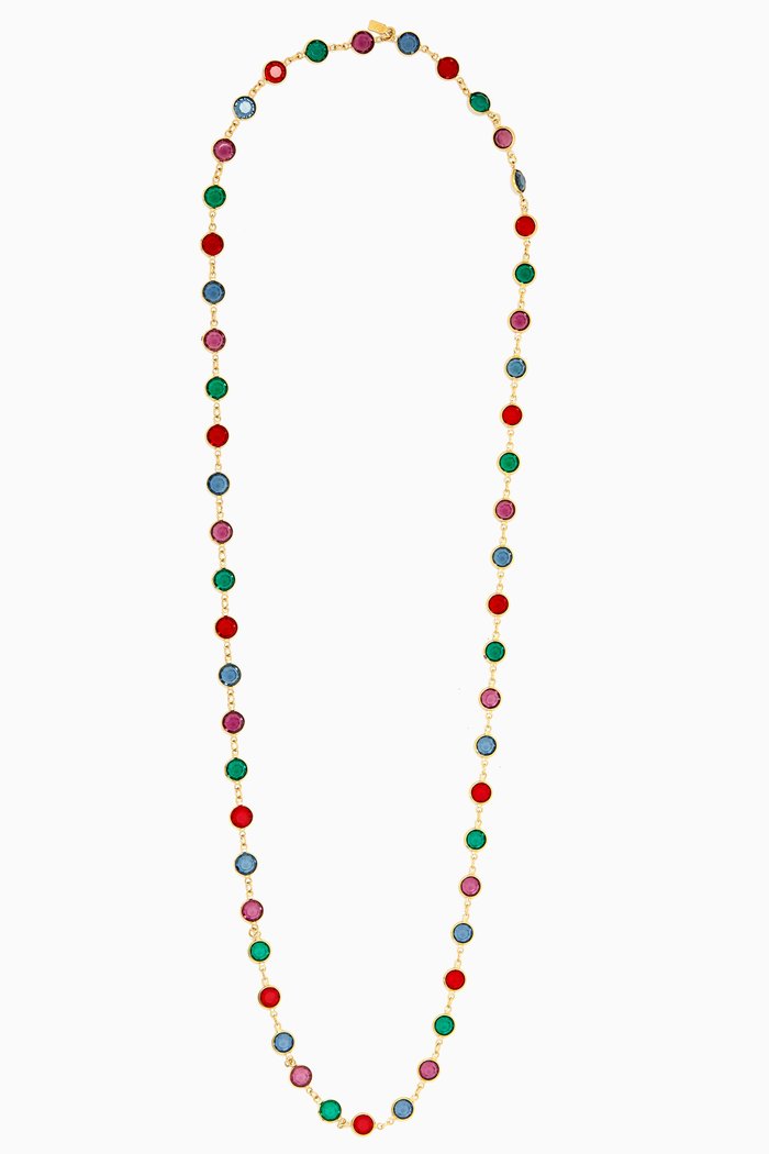 

1970s Vintage Swarovski Long Necklace, Gold