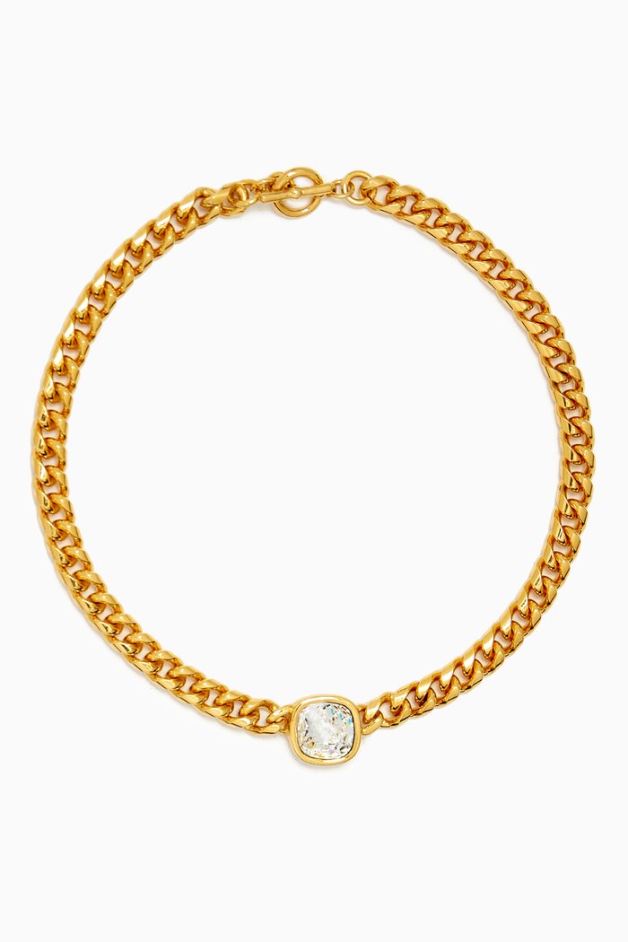 

1980s Vintage Swarovski Choker Necklace, Gold
