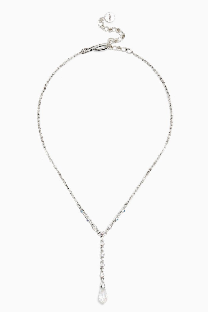 

19's Vintage Edwardian Revival Givenchy Drop Necklace, Silver
