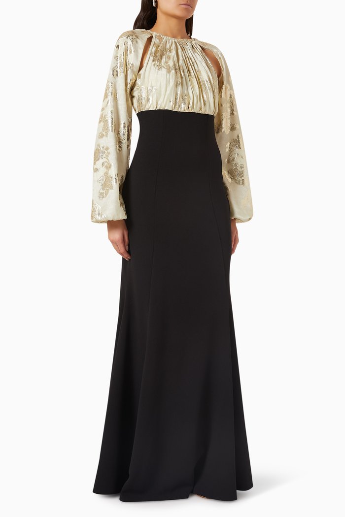 

Cut-out Maxi Dress in Stretch-knit, Gold