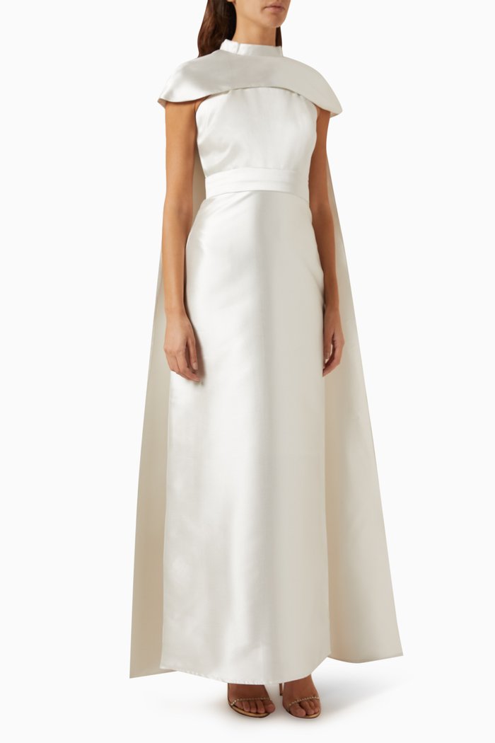 

Dress & Cape Set in Satin, Neutral